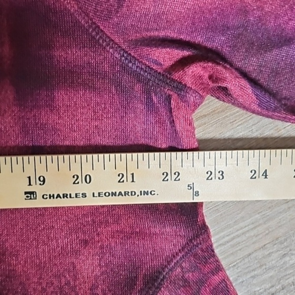 One World Stretchy Asymmetrical Burgundy Women's Tunic Top Wine Color Size 2X - Picture 8 of 10